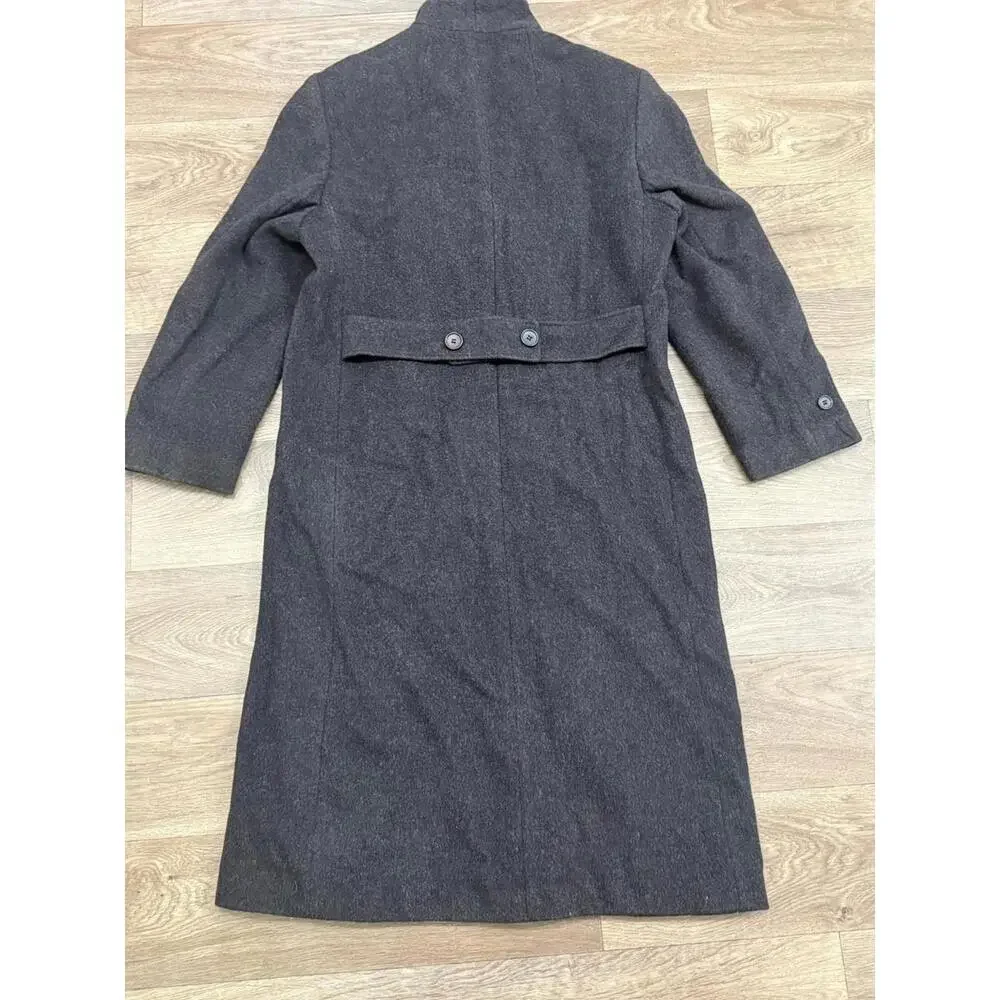 Vintage Pure New Wool Trench Coat Full Length Charcoal Sz 18 Made N Yugoslavia - Picture 12 of 13